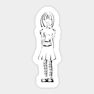 Cute girl illustration Sticker